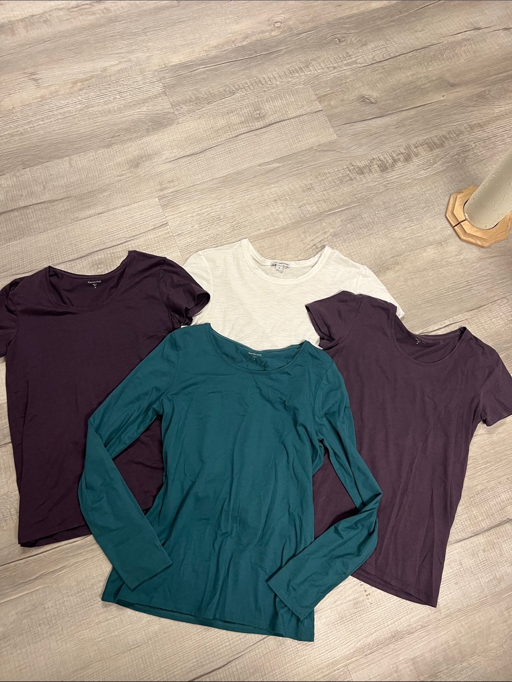 Garnet Hill Short & Long Sleeve in Teal, Plum and bonus White tee sz XS